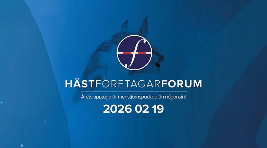 Illustrativ blå bild av hästföretagarforum tillsammans med datum 2026 02 19.